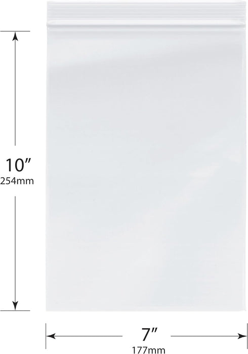 Plymor 7" x 10" (Pack of 100), 2 Mil Zipper Reclosable Plastic Bags...