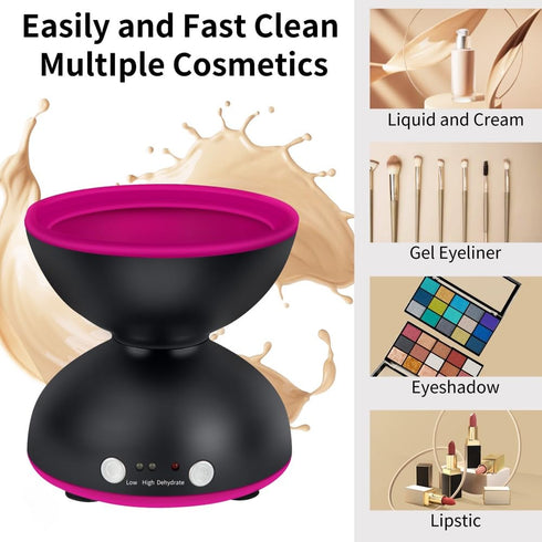 Makeup Brush Cleaner Machine, Electric Makeup Brush Cleaner, 1200mAh USB Rechargeable Portable Automatic Make Up Brush Cleaner Cleanser Machine, f...