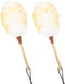Lambswool Duster 15.9 Inch Handheld Wooden Wool Duster for Cleaning Window Blinds Computer Furniture (2PCS)...