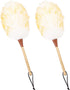 Lambswool Duster 15.9 Inch Handheld Wooden Wool Duster for Cleaning Window Blinds Computer Furniture (2PCS)...