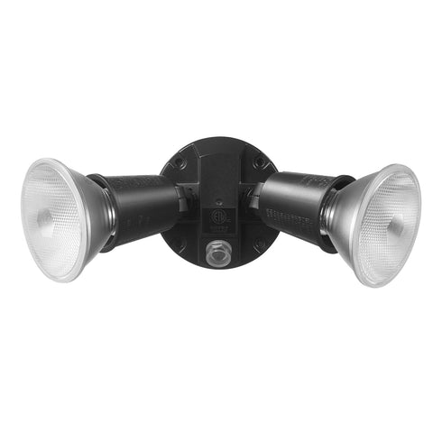 Globe Electric 240 W Twin Head Black Hardwired Automatic Dusk to Dawn Security Flood Light, Spotlight, Outdoor, Outside House Lights...