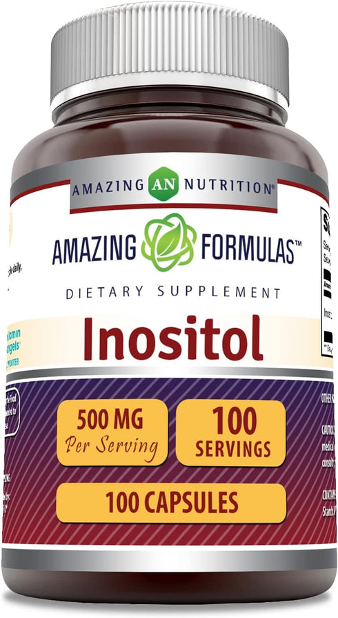 Amazing Formulas Inositol 500 mg 100 Capsules Supplement | Non-GMO | Gluten Free | Made in USA...