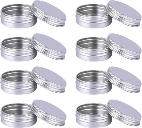 12 Pcs Aluminum Tin Cans Metal Round Tins Food Candle Containers Small Refillable Cosmetic Containers Makeup Storage Jas with Screw Lids for Craft...