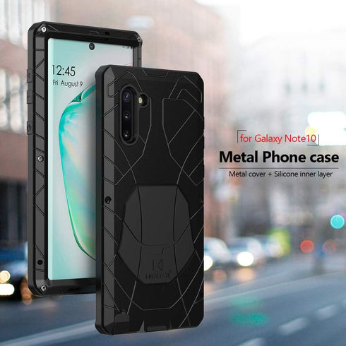 Feitenn Galaxy Note 10 Case Metal, Note 10 Case Heavy Duty, Gorilla Glass Cover Armor Aluminum Alloy Bumper Military Shockproof Hard Defender Outd...