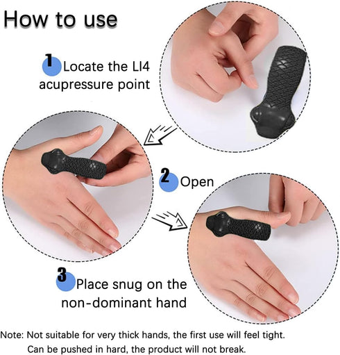 2 Pcs Acupressure Clips, Migraine Relief Clips with Serpentine Pattern, LI4 Massage Clips for Men/Women, Plastic Tiger Mouth Rubdown Clips for Hea...