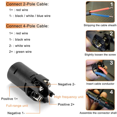for Speakon Connector NL4FC Speaker Audio Cable Adapter, 4 Pole Male Plug DIY Wire Screw Twist Lock Head for Neutrik for Speakon NL4FC NL4FX NLT4X...