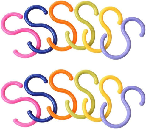 esowemsn 24pcs(4 Packs) S Shaped Colorded Plastic Hanging Hooks,Shirt/Towel/Dress/Clothes Hanger Hook Home Kitchen Accessories (24)...