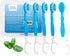 5 in 1 Mini Disposable Toothbrushes with Toothpaste Travel Portable Toothbrush with Toothpaste + Tongue Scraper + Picks+Floss Travel Case (Mint, 1...