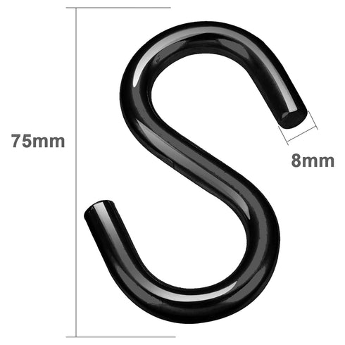 Shappy S Hooks Heavy Duty, Max 441 Lbs Black S Hooks for Hanging Plants Hammock S Shaped Hanging Hooks Strong Utility Hooks for Swing Pots Pans Ki...