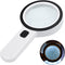 AIXPI Magnifying Glass with Light, 30X Handheld Large Magnifying Glass 12 LED Illuminated Lighted Magnifier for Macular Degeneration Seniors Readi...