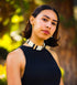 American Indian Style Bone Choker Necklace, 4 Row Black/White No Tassle Traditional Hairpipe, Unisex Adjustable Choker Necklace...