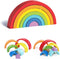 Wooden Rainbow, Stacking Learning Toy for Kids Toddlers Baby, 7 Pieces Bright Colors Rainbow, Building Blocks Game. Rainbow Arch Puzzle Tunnel....