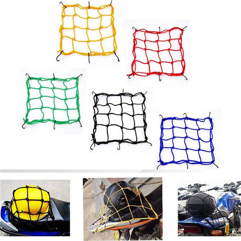 2 PCS Cargo Net,11.8 inch x11.8 inch Rack Elastic Storage Net 6 Adjustable Hooks for Bike Bicycle Motorcycle (Green)...