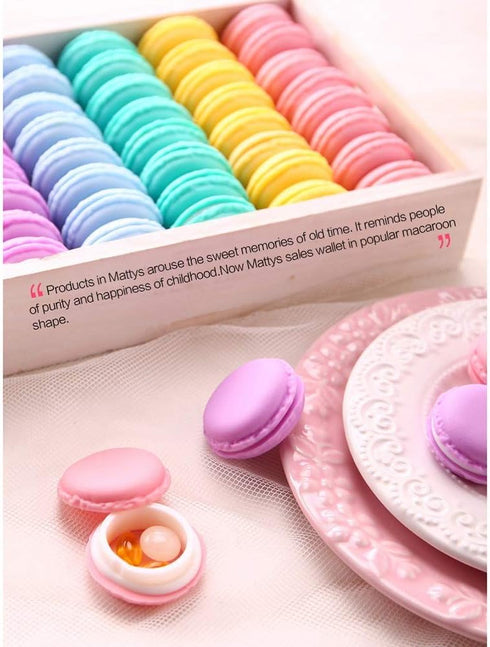 Coolrunner Macaron Case, Mini Macaron Box, Macaron Cute Pill Box, Colorful Macaron Jewelry Storage Box, Shape Storage Box Candy Cute Pill Organize...