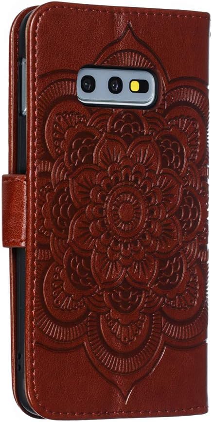 LEECOCO for Galaxy S10e Case Mandala Embossing Luxury PU Leather Flip Notebook Wallet Bookstyle Magnetic Stand Card Slot Folio Bumper Protection C...