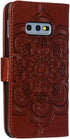 LEECOCO for Galaxy S10e Case Mandala Embossing Luxury PU Leather Flip Notebook Wallet Bookstyle Magnetic Stand Card Slot Folio Bumper Protection C...
