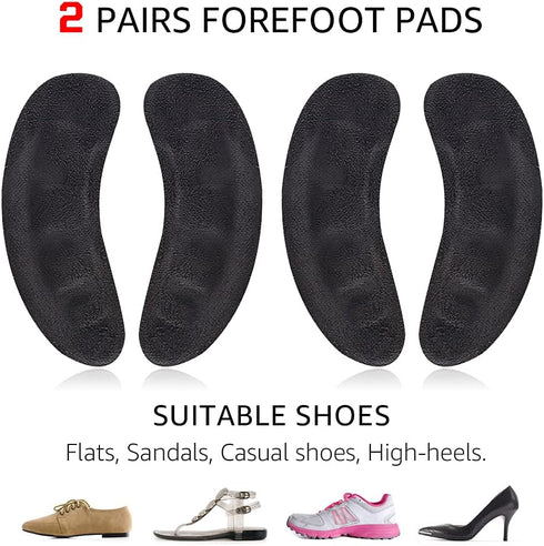 Ball of Foot Cushions for High Heels, Non-Slip Comfortable Forefoot Pads Metatarsal Pads All Day Pain Relief, Toe Cushions for Forefoot - 2 Pairs ...