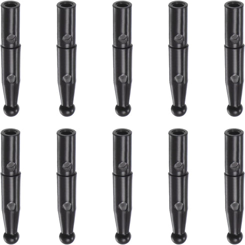 10pcs Umbrella Tail Beads 2.4mm Hole Dia 32mm Length Metal Umbrella Bone Cover for Reverse Umbrella Cover Parts, Black...