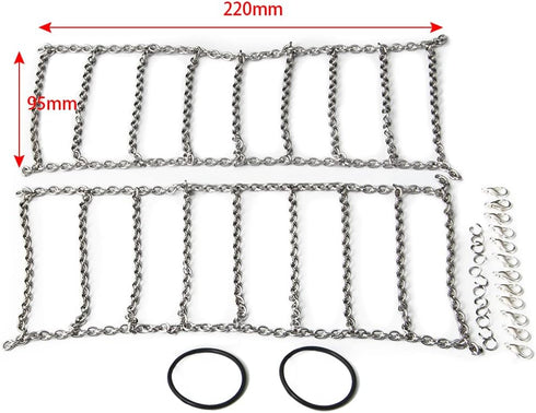 4Pcs 1.9/2.2inch Wheel Tires Metal Snow Chains for 1/10 TRX-4 Axial SCX10 90046 RC Crawler Car (130MM)...