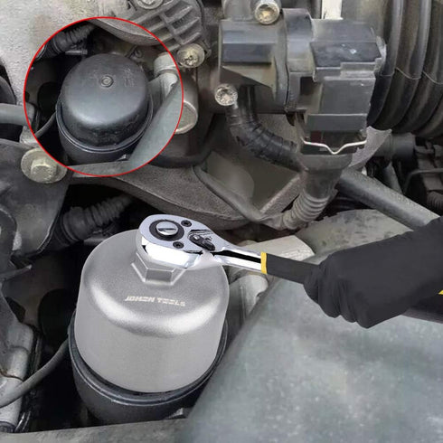 JDMON 86mm 16 Flute Oil Filter Wrench Compatible with Volvo and BMW-Cartridge Style Housing Caps...
