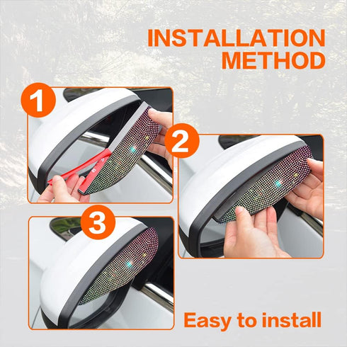 2PCS Car Rear View Mirror Rain Visor Guard,Universal Car Rear View Mirror Rain Cover,Waterproof Auto Mirror Rain Visor,Carbon Fiber Car Side Mirro...