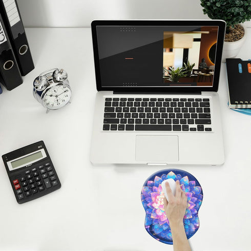 Wrist Support Mouse Pad Non Slip Rubber Base Wrist Rest Mousepad 8.75in X7.5in Small Desktop Notebook Mouse Mat for Home Office Computer Laptop (B...