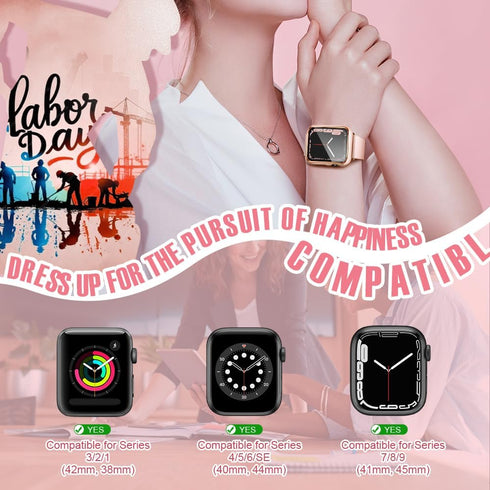 top4cus 40mm Case Compatible with Apple Watch, with Built-in Tempered Glass Screen Protector, PC Cover for iWatch Series 9/8/7/SE 2rd SE 6 5 4/3 2...