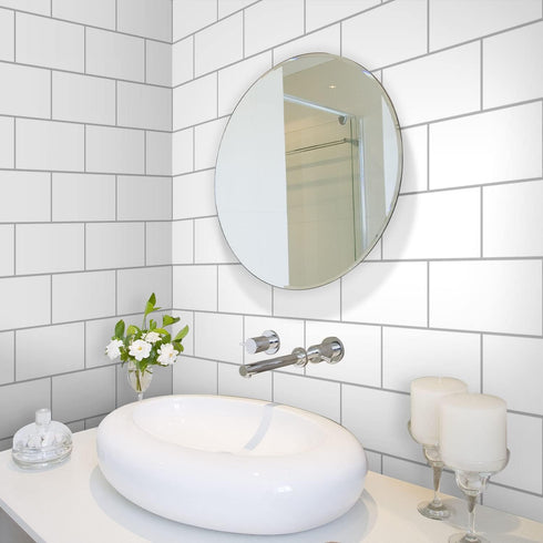 Vinyl Wall Tile Transfers Brick Sticker for Home Decor, Peel&Stick Self-Adhesive Backsplash Subway Sticker Tile Decals for Kitchen Bathroom Decor,...