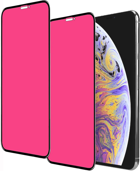 2 Piece Privacy Tempered Glass for iPhone 11 Pro Max/iPhone XS Max 6.5 inch Anti-blue Anti-Spy Screen Protector Mirror Gradient Colorful......
