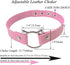 Leather Choker Necklace Collar Soft PU Cat Punk Adjustable Choker Necklace for Women, Pink...