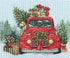 Dimensions 70-08992 Festive Ride Embroidery Christmas Cross Stitch Kit, 10" x 8", 14 Count Light Blue Aida, Various...