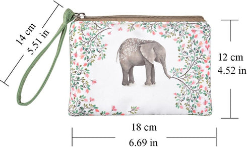 Rantanto Small Cute Cash Coin Purse, Canvas Change Purse, Kawaii Coin Pouch With Handle Christmas Gift For Women Teenager Girls (BG0001 Flower Ele...