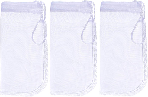 ALEGI Media Filter Bag Aquarium Extra Fine,Reusable 180 Micron Drawstring Mesh Filter Bags for Very Fine Resins Filter (7.5"*3.6" (3 Pack))...