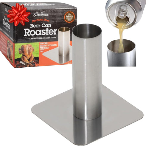 Camerons Beer Can Roaster - Stainless Steel BQQ Grill Chicken Roaster - Enhance Meal Flavor with Juicy Poultry on Barbecue Beer Stand - Indoor & O...