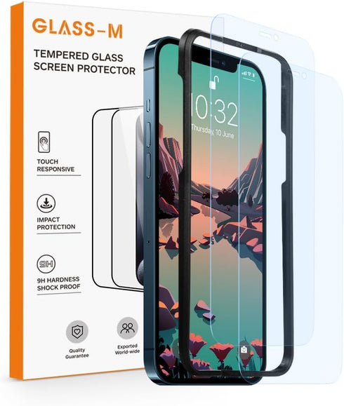 GLASS-M Blue Light Blocking Screen Protector for iPhone 12 /iPhone 12 Pro, Anti-Blue Ray Tempered Glass Film, Blue Ray Filter Eye Protection Scree...
