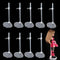 10Pcs Adjustable Doll Stands Display Holders, Action Figure Stand Toy Doll AccessoriesTransparent Plastic Mini Doll Display Stand Support for 11 t...