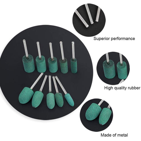 Rubber Polishing Burrs Bits Bullet Cylinder Shape Mounted Point Polishing Bits Rubber Wheel Bit,Electric Drill,Rotary Tool Accessories 3 mm Mandre...