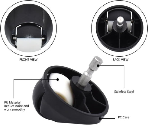 Neutop Replacement Front Wheel Caster Ball Assembly Compatible with All iRobot Roomba 500, 600, 700, 800, 900, e, i, & j Series Robot Vacuums, 2-P...