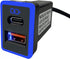Car Charger PD QC3.0 Fast Charge Type c USB Port Socket Phone Fast Charging, with LED Light Show, for Toyota?Blue-1.3x0.9inch?...