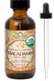 US Organic Macadamia Nut Oil Unrefined Virgin, USDA Certified Organic, Pure & Natural, Cold Pressed, Sourced in Kenya, in Amber Glass Bottle w/Gla...