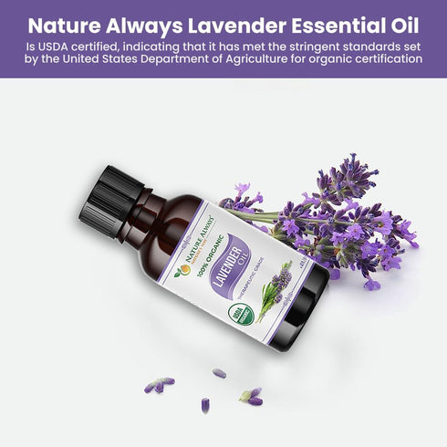 USDA Certified 100% Organic Lavender Essential Oil | Aromatherapy Diffuser, Therapeutic Grade, Non- GMO Verified, Beneficial for Skincare and Hair...