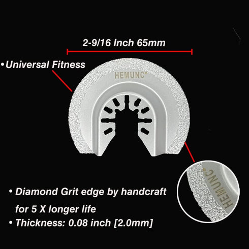 6Pcs Diamond Oscillating Tool Blades, Multi Tool Mortar Cutting Saw Blades Precise for Grout Removal and Soft Tile Cut...