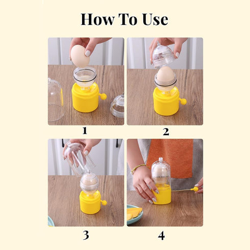 Egg Scrambler Shaker, Whisk Hand Powered Golden Egg Maker Eggs Yolk White Mixer Cooking Utensil Kitchen Gadgets Egg Pudding Maker...