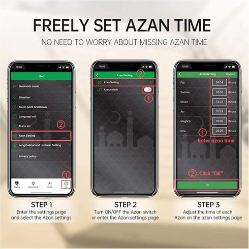 SQ112 Quran Speaker, Touch Quran Lamp Bluetooth Speaker AZAN Speaker with Remote & APP Contro Full Recitations of Famous Imams and Quran Translati...