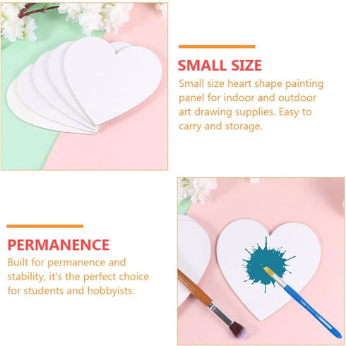 Healifty 6pcs Oil Painting Board Heart- Shaped Stretched Canvas Painting Canvas Panels Canvas Panels for Acrylic Painting Canvas Boards Artist Bla...