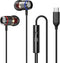 USB C Headphones, Earphones with Microphone,Type C Stereo Sound Headphones Wired in-Ear Earbuds for Samsung Galaxy S22 S21 FE OnePlus 10 9 Pro Goo...
