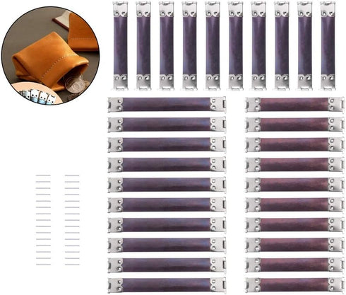 30pcs Metal Internal Flex Frame Kiss Clasp for DIY Craft Coin Purse Bag Sewing Making Sliver(with 3 Different Size 3.15/3.94/4.72 Inch)...