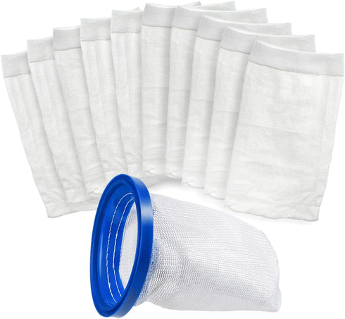 Pool Vacuum Cleaner Reusable Filter Bag with 10-Pack Ultrafine Mesh Filter Bags for Pool Blaster Water Tech Max & Catfish Ultra Pool Vacuum Sand &...