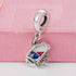 Puerto Rico Map Flag Pendant, Frog Pendant, Animal Enamel Charm - 925 Sterling Silver Fit European Bracelet & Necklace...