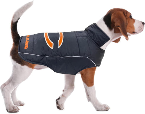 NFL Chicago Bears Puffer Vest for Dogs & Cats, Size Small. Warm, Cozy, and Waterproof Dog Coat, for Small and Large Dogs/Cats. Best NFL Licensed P...